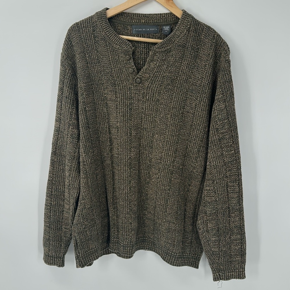 Oscar De La Renta Cotton Blend Sweater Men Size XL